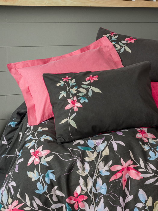 L'essentiel linge de maison Merlin - Rosa, Juego de funda de edredón doble